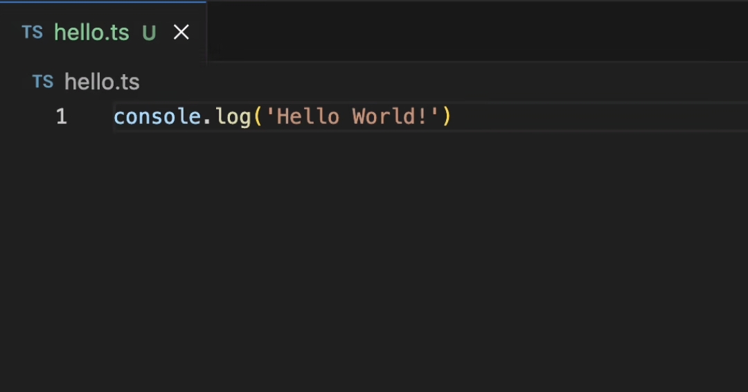 Hello world in TypeScript.